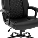 Scaun de birou manager Victory piele ecologica, negru - maro, 65x73x118 cm - Negru