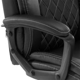 Scaun de birou manager Victory piele ecologica, negru - maro, 65x73x118 cm - Negru
