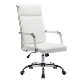 Scaun de birou managerial cu funcție ajustabilă Mavel, 55x62x100-110 cm, Albă