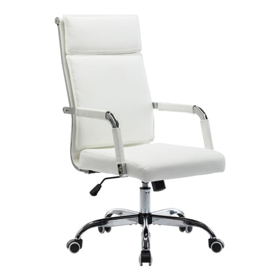Scaun de birou managerial cu funcție ajustabilă Mavel, 55x62x100-110 cm, Albă