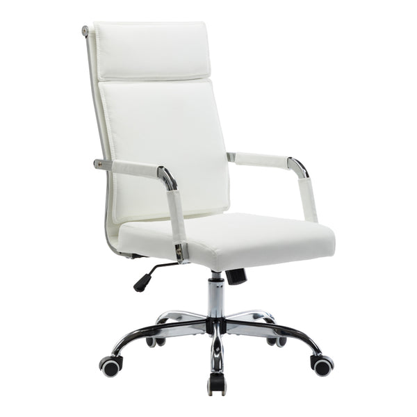 Scaun de birou managerial cu funcție ajustabilă Mavel, Albă, 55x62x100-110 cm