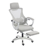 Scaun de birou managerial Meton, 48x60x128 cm - Alb-Gri