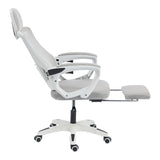 Scaun de birou managerial Meton, 48x60x128 cm - Alb-Gri
