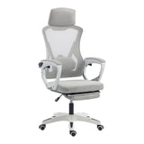 Scaun de birou managerial Meton, 48x60x128 cm - Alb-Gri