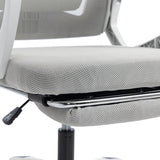Scaun de birou managerial Meton, 48x60x128 cm - Alb-Gri