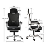 Scaun de birou managerial Meton, 48x60x128 cm - Alb-Gri