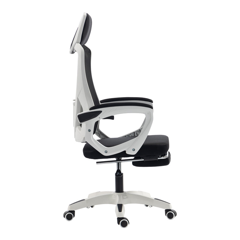 Scaun de birou managerial Meton, 48x60x128 cm - Alb-Negru
