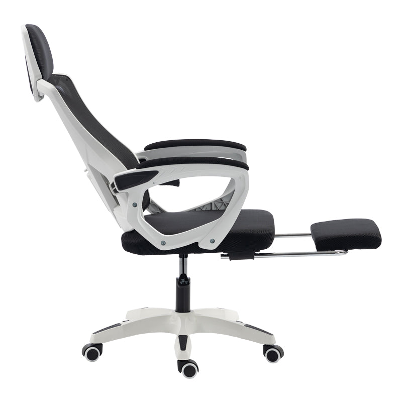 Scaun de birou managerial Meton, 48x60x128 cm - Alb-Negru