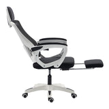 Scaun de birou managerial Meton, 48x60x128 cm - Alb-Negru