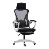 Scaun de birou managerial Meton, 48x60x128 cm - Alb-Negru