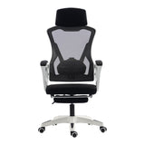 Scaun de birou managerial Meton, 48x60x128 cm - Alb-Negru