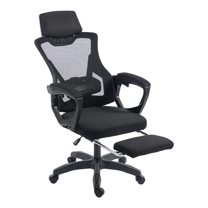 Scaun de birou managerial Meton, 48x60x128 cm - Negru