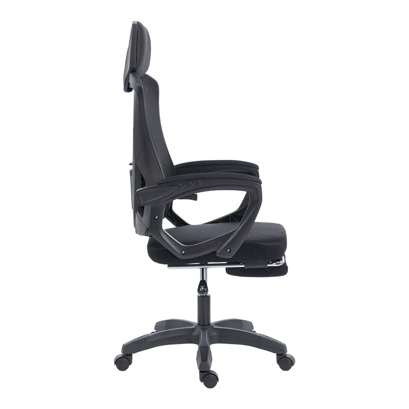 Scaun de birou managerial Meton, 48x60x128 cm - Negru