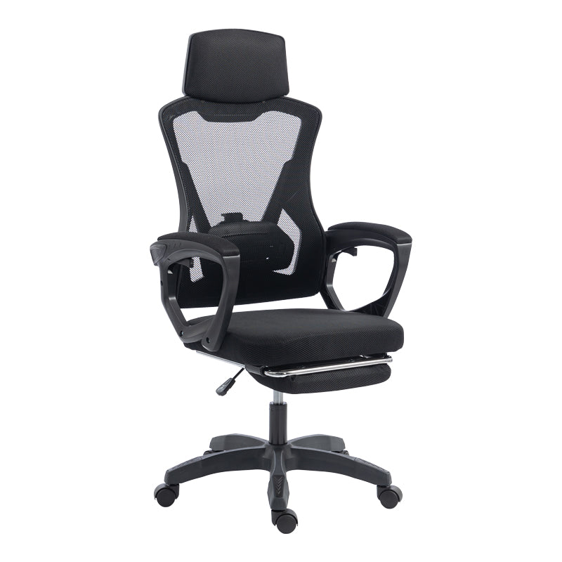 Scaun de birou managerial Meton, 48x60x128 cm - Negru