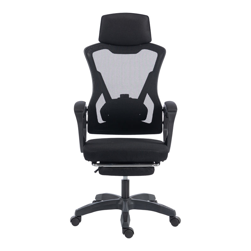 Scaun de birou managerial Meton, 48x60x128 cm - Negru