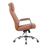 Scaun de birou managerial Morales, piele PU, 60x70x124 cm - Maro