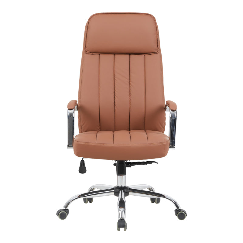 Scaun de birou managerial Morales, piele PU, 60x70x124 cm - Maro
