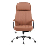 Scaun de birou managerial Morales, piele PU, 60x70x124 cm - Maro