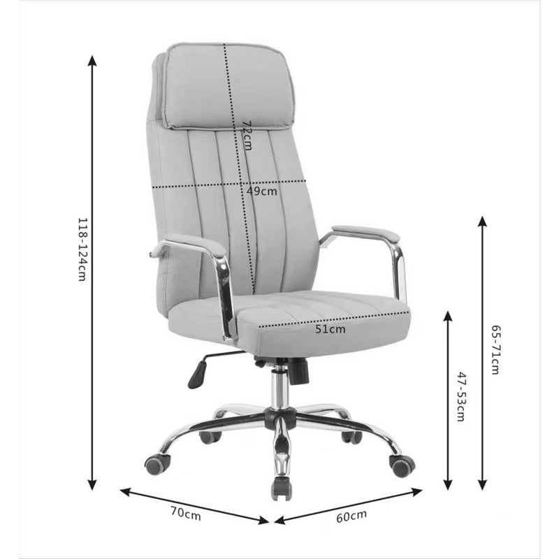 Scaun de birou managerial Morales, piele PU, 60x70x124 cm - Maro