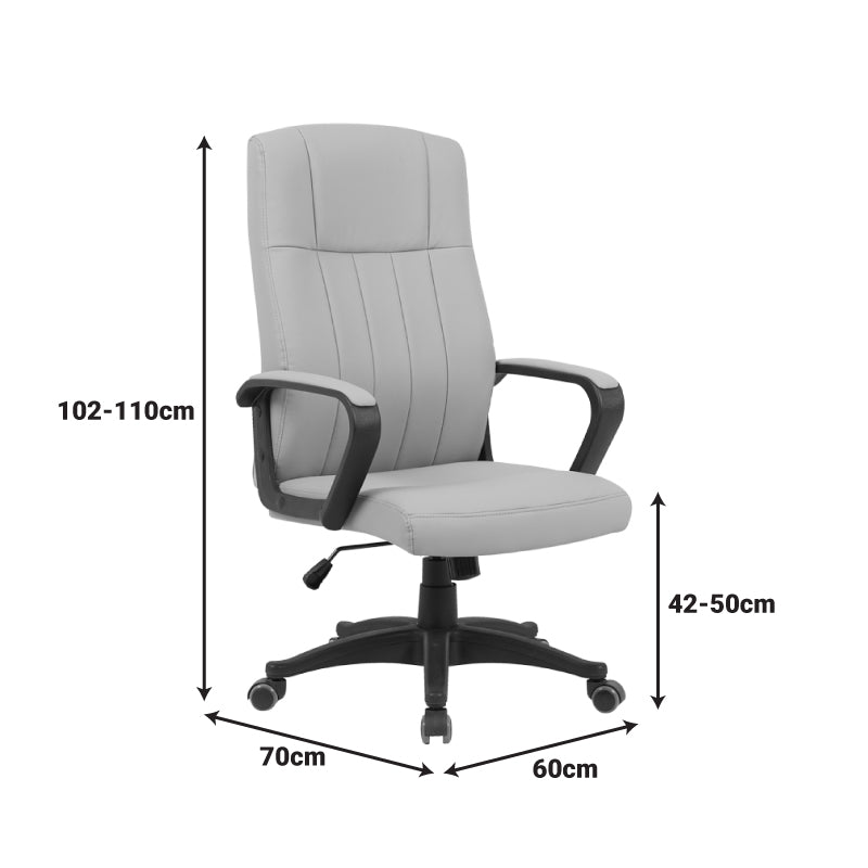 Scaun de birou managerial Roby, Crem, 60x70x110 cm