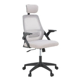 Scaun de birou Peja, mesh, 58x60x117 cm - Gri-Bej-Negru