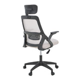 Scaun de birou Peja, mesh, 58x60x117 cm - Gri-Bej-Negru