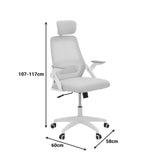Scaun de birou Peja plasa roz, cadru, alb, 58x60x107-117 cm