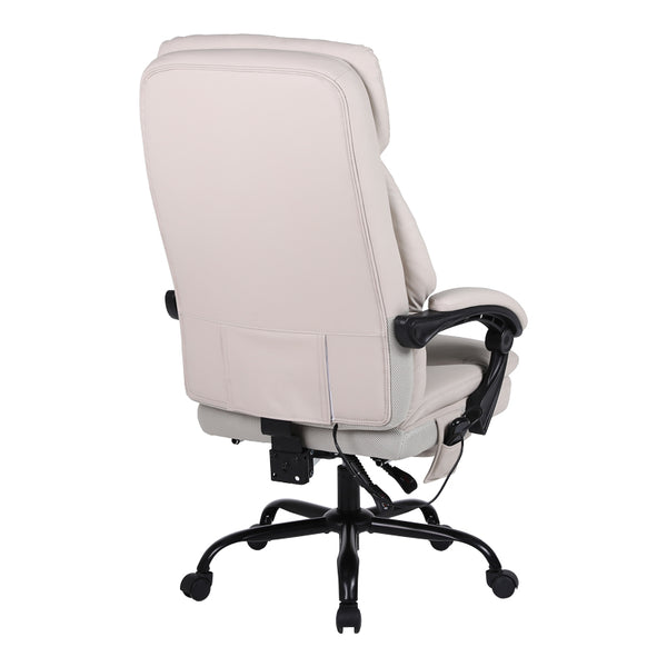 Scaun de birou pentru director cu masaj Sedici, Bej, 72x63x115-123 cm