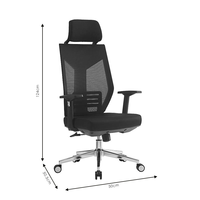Scaun de birou pentru manager Commend, neagra, 50x50x114-124 cm, foto produs 10
