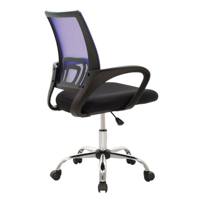 Scaun de birou recliner Berto II, Mesh Albastru-Negru, Baza, Cromata, 60x48x85-95 cm, imagine suplimentara