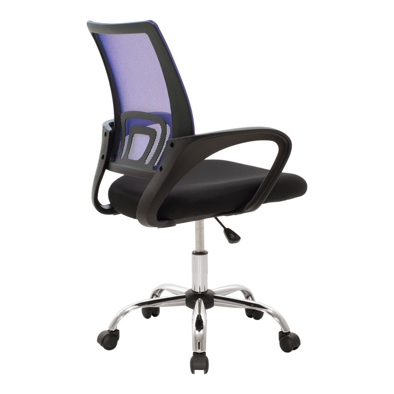 Scaun de birou recliner Berto II, Mesh Albastru-Negru, Baza, Cromata, 60x48x85-95 cm, imagine suplimentara