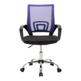 Scaun de birou recliner Berto II, Mesh Albastru-Negru, Baza, Cromata, 60x48x85-95 cm