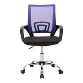 Scaun de birou recliner Berto II, Mesh Albastru-Negru, Baza, Cromata, 60x48x85-95 cm, perspectiva suplimentara