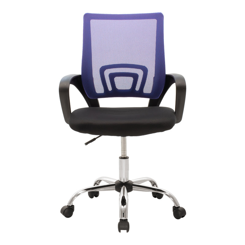 Scaun de birou recliner Berto II, Mesh Albastru-Negru, Baza, Cromata, 60x48x85-95 cm, perspectiva suplimentara