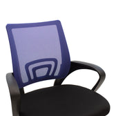 Scaun de birou recliner Berto II, Mesh Albastru-Negru, Baza, Cromata, 60x48x85-95 cm, foto produs
