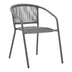 Scaun de brat din metal-ratan stivuibil Lindaria Gri inchis 54x63x74 cm