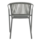 Scaun de brat din metal-ratan stivuibil Lindaria, Gri inchis, 54x63x74 cm, foto produs