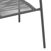 Scaun de brat din metal-ratan stivuibil Lindaria, Gri inchis, 54x63x74 cm, foto produs 7