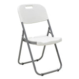 Scaun de camping pliabil comercial Edison cu si armat, alb, 45x50x88 cm
