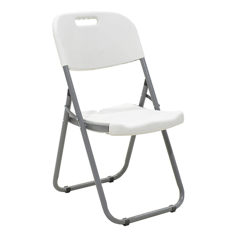 Scaun de camping pliabil comercial Edison cu si armat, alb, 45x50x88 cm