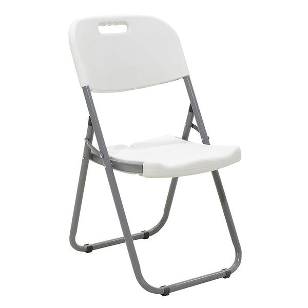 Scaun de camping pliabil comercial Edison cu si armat, alb, 45x50x88 cm