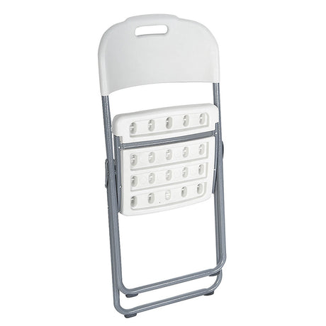 Scaun de camping pliabil comercial Edison cu si armat, alb, 45x50x88 cm