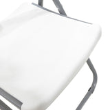 Scaun de camping pliabil comercial Edison cu si armat, alb, 45x50x88 cm
