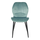 Scaun de catifea Jelour, Catifea Verde Fistic, 46x60x84 cm