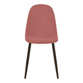 Scaun de dining Bella cu funcție confortabilă, Stil Modern, Velvet, Cadru metalic negru, 43.5x52x89cm, 43.5x52x89 cm, Negru-Roz, detaliu finisaj, metal, stofă, catifea, pentru living sau bucătărie