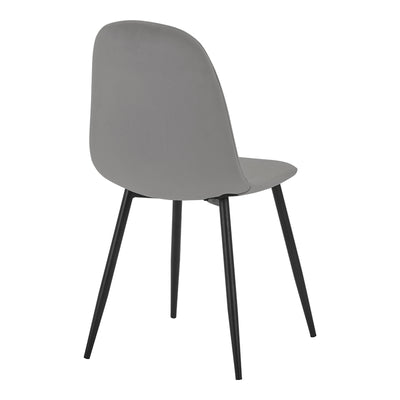 Scaun de dining Bella din catifea, gri, 44x52x89 cm, imagine suplimentara