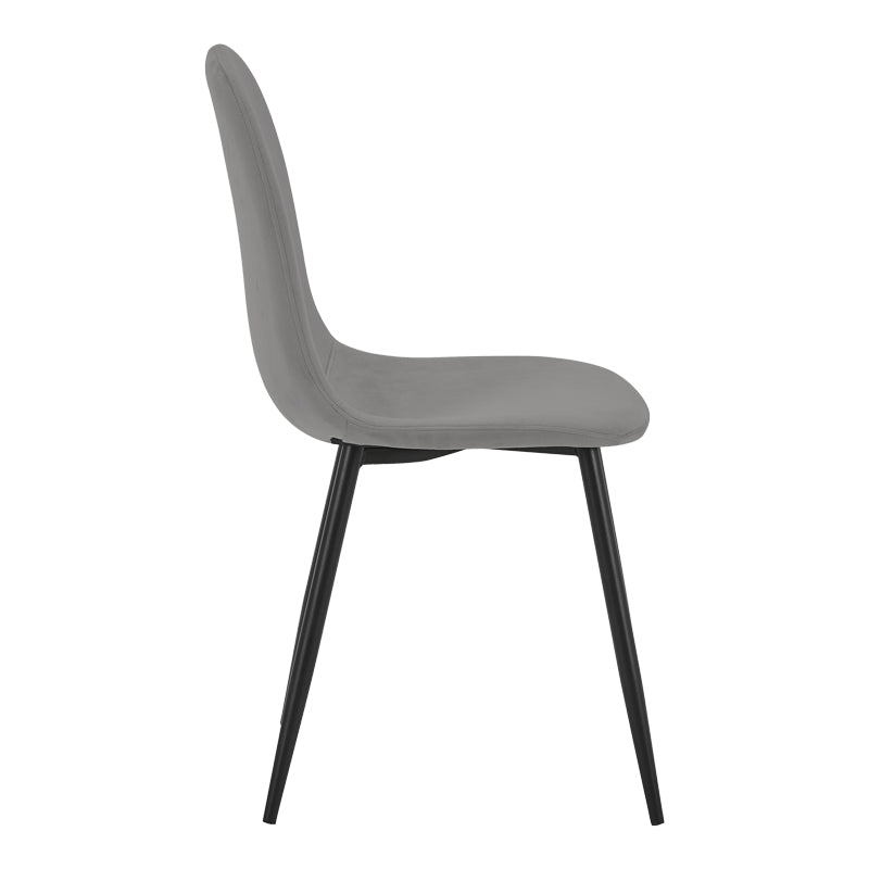 Scaun de dining Bella din catifea, gri, 44x52x89 cm, detaliu produs