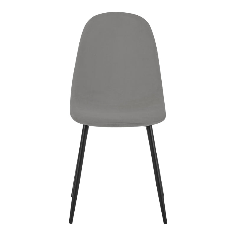 Scaun de dining Bella din catifea, gri, 44x52x89 cm, perspectiva suplimentara