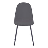 Scaun de dining Bella din catifea gri inchis metal, negru, 43x52x89 cm - Gri