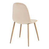 Scaun de dining Bella din catifea gri inchis metal, negru, 43x52x89 cm - Bej